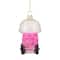 3.5" Pink, White & Gold Cotton Candy Machine Glass Christmas Ornament
